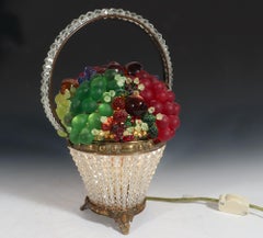 Glass Fruit Beaded Basket Accent Lamp