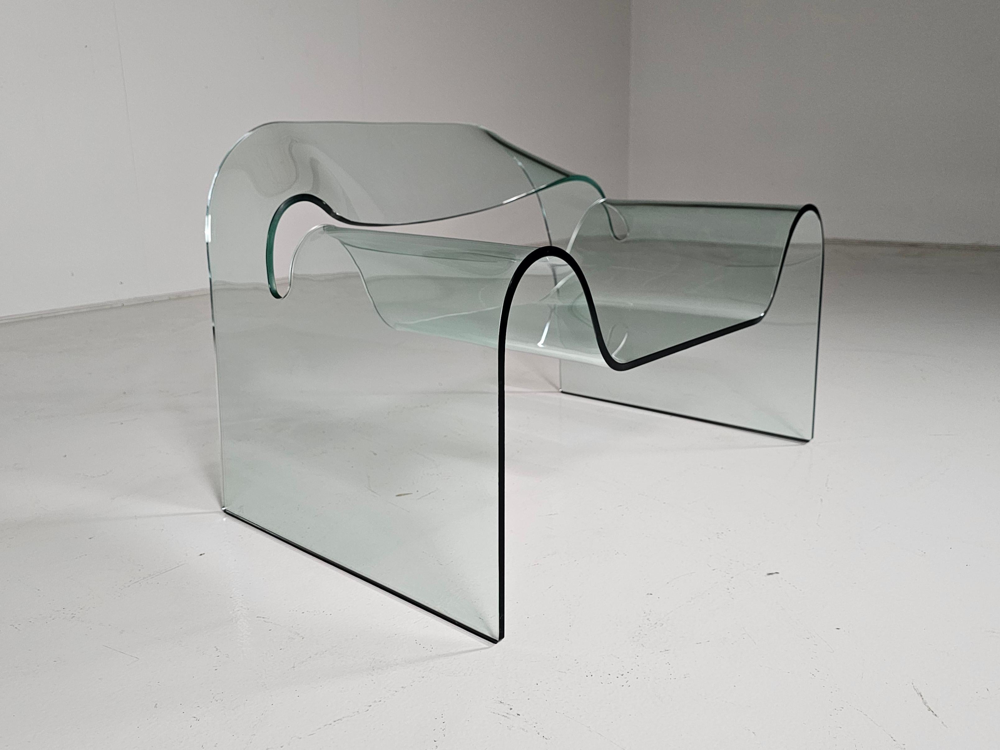 Stuhl „Ghost“ aus Glas von Cini Boeri für Fiam, Italien, 1980er Jahre (Moderne der Mitte des Jahrhunderts) im Angebot