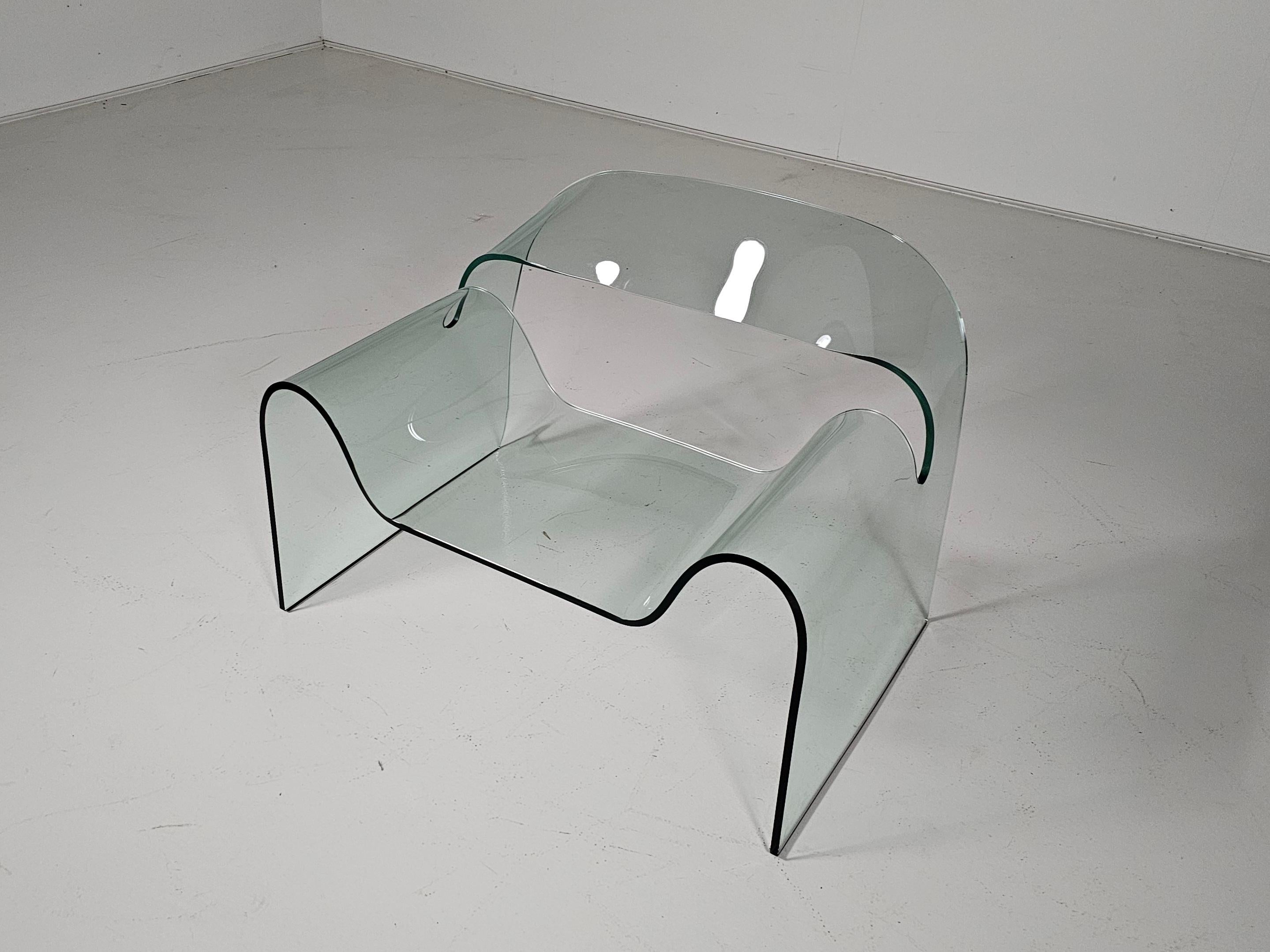 Stuhl „Ghost“ aus Glas von Cini Boeri für Fiam, Italien, 1980er Jahre (Europäisch) im Angebot