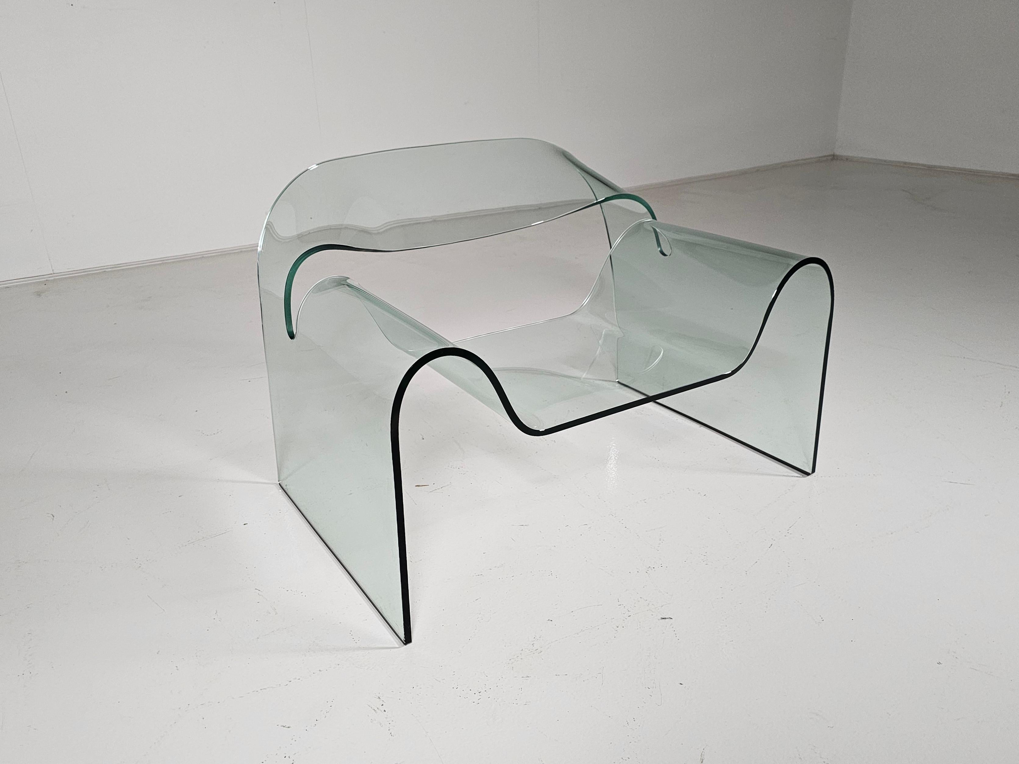 Stuhl „Ghost“ aus Glas von Cini Boeri für Fiam, Italien, 1980er Jahre im Zustand „Gut“ im Angebot in amstelveen, NL