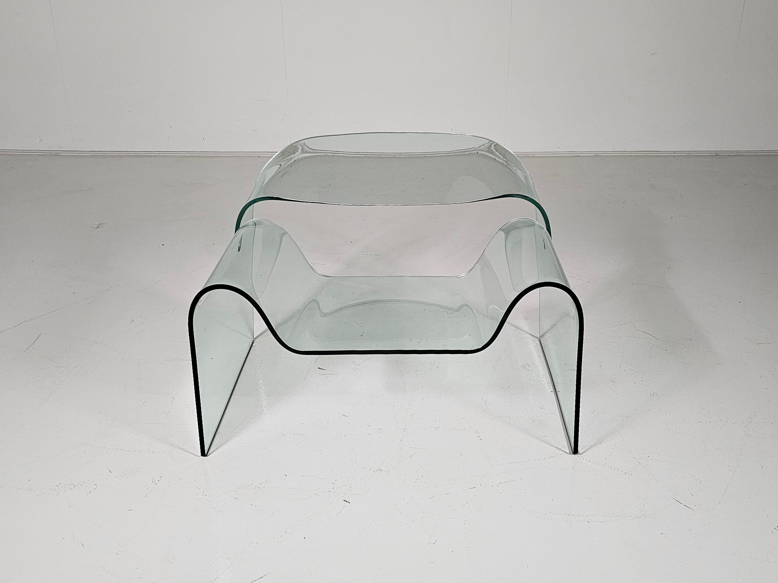 Stuhl „Ghost“ aus Glas von Cini Boeri für Fiam, Italien, 1980er Jahre (Ende des 20. Jahrhunderts) im Angebot