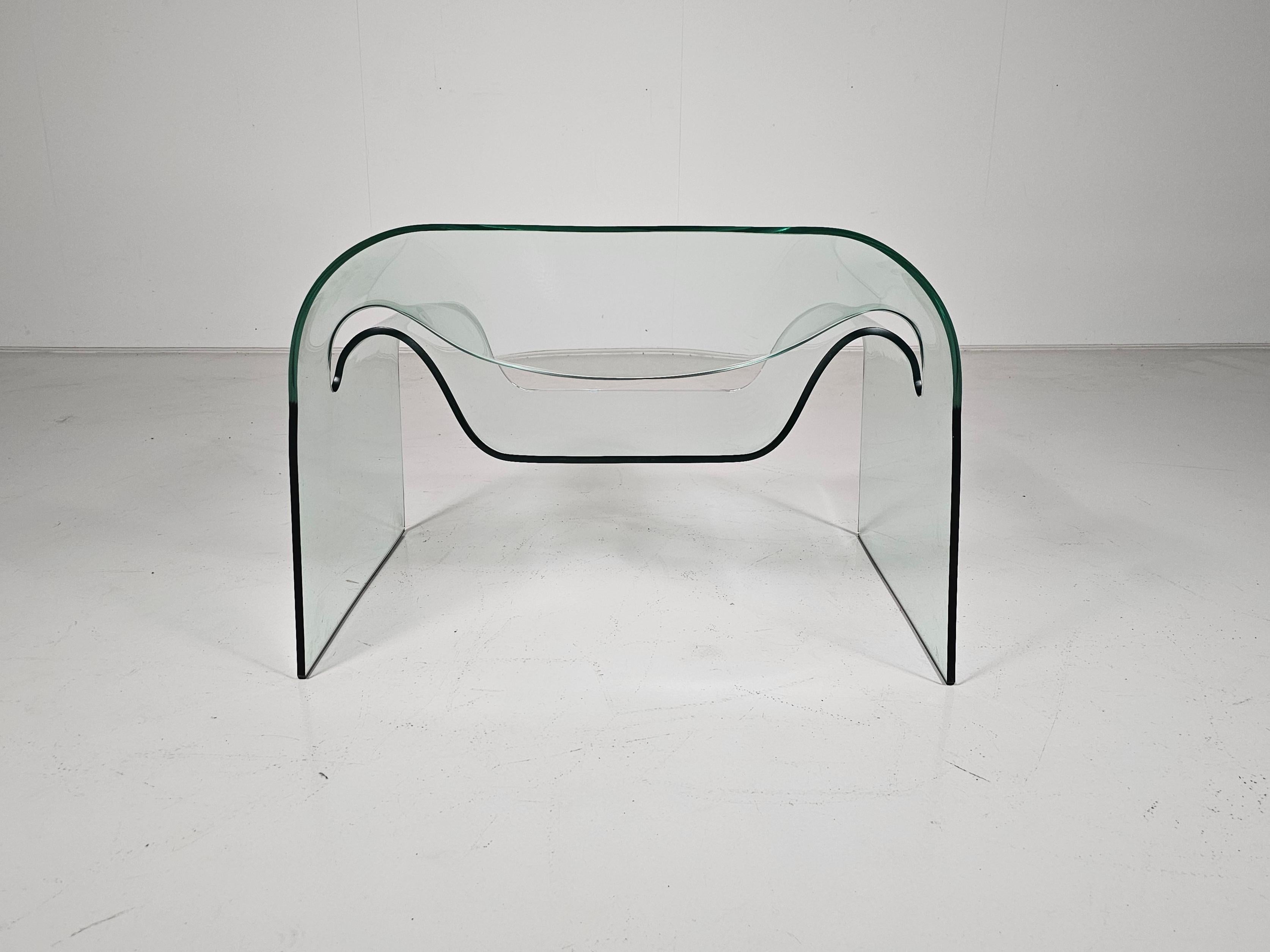 Stuhl „Ghost“ aus Glas von Cini Boeri für Fiam, Italien, 1980er Jahre im Angebot 1