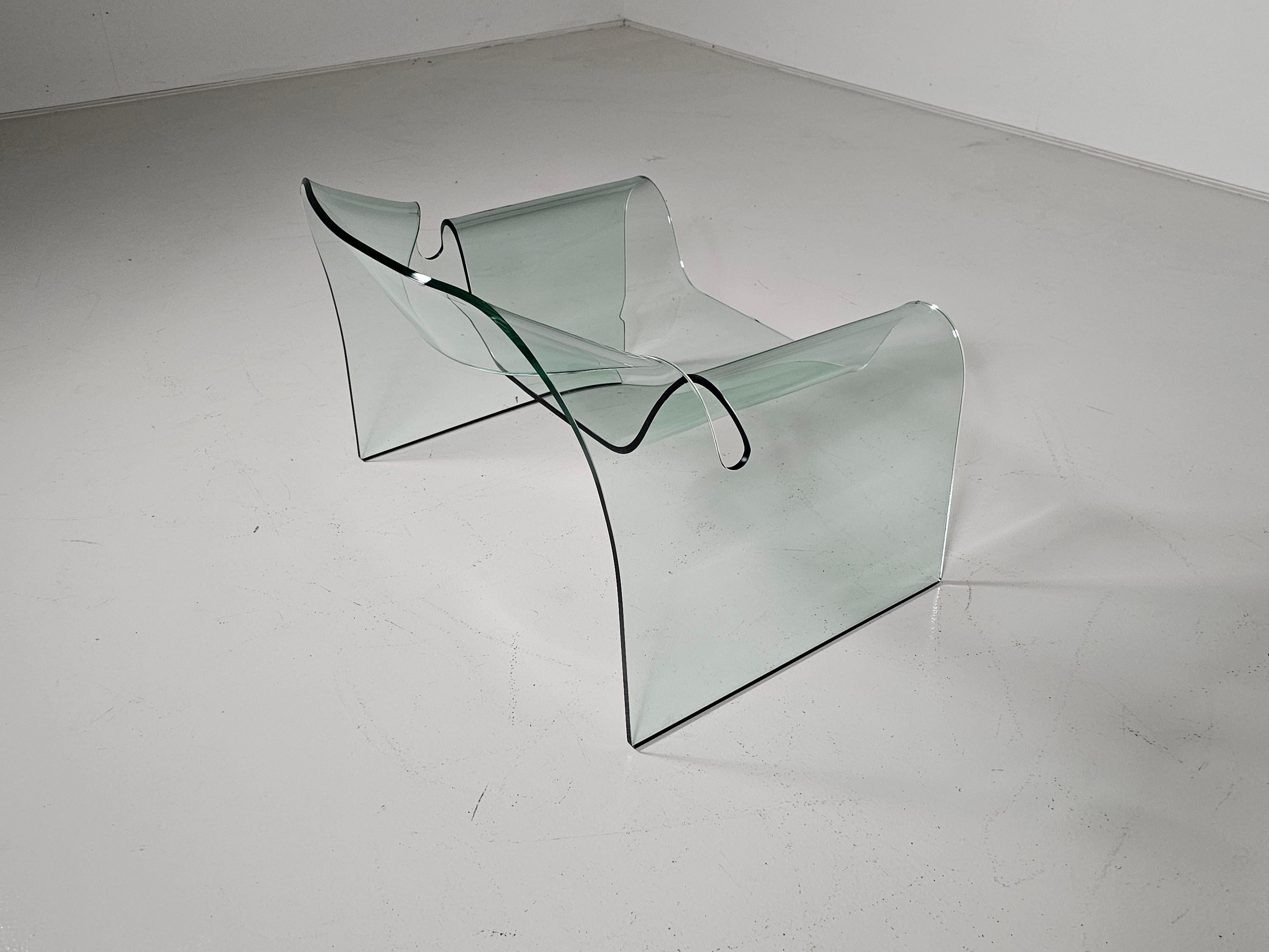 Stuhl „Ghost“ aus Glas von Cini Boeri für Fiam, Italien, 1980er Jahre im Angebot 2