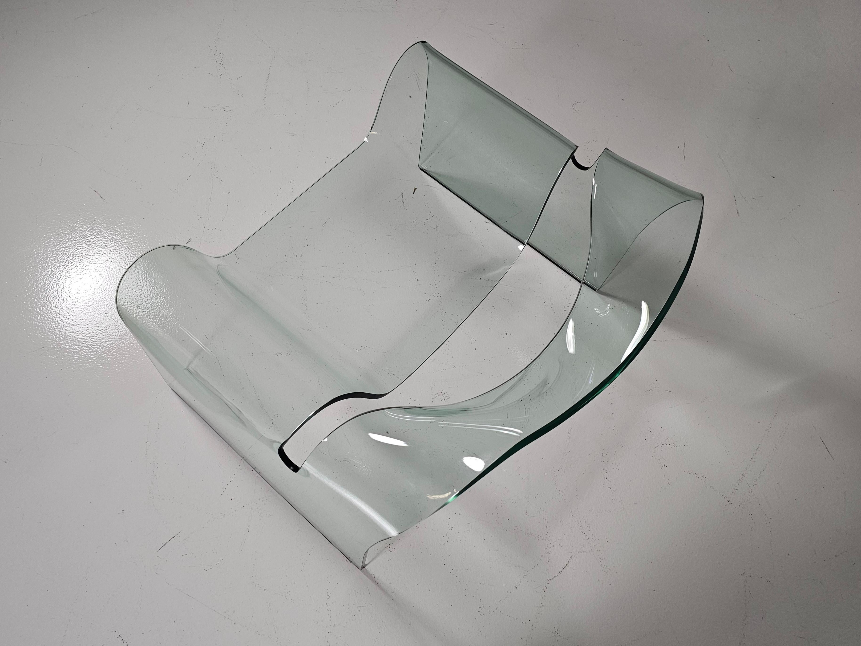 Stuhl „Ghost“ aus Glas von Cini Boeri für Fiam, Italien, 1980er Jahre im Angebot 3