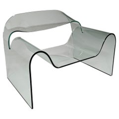 Vintage Glass "Ghost" Chair by Cini Boeri for Fiam Italy, 1980s