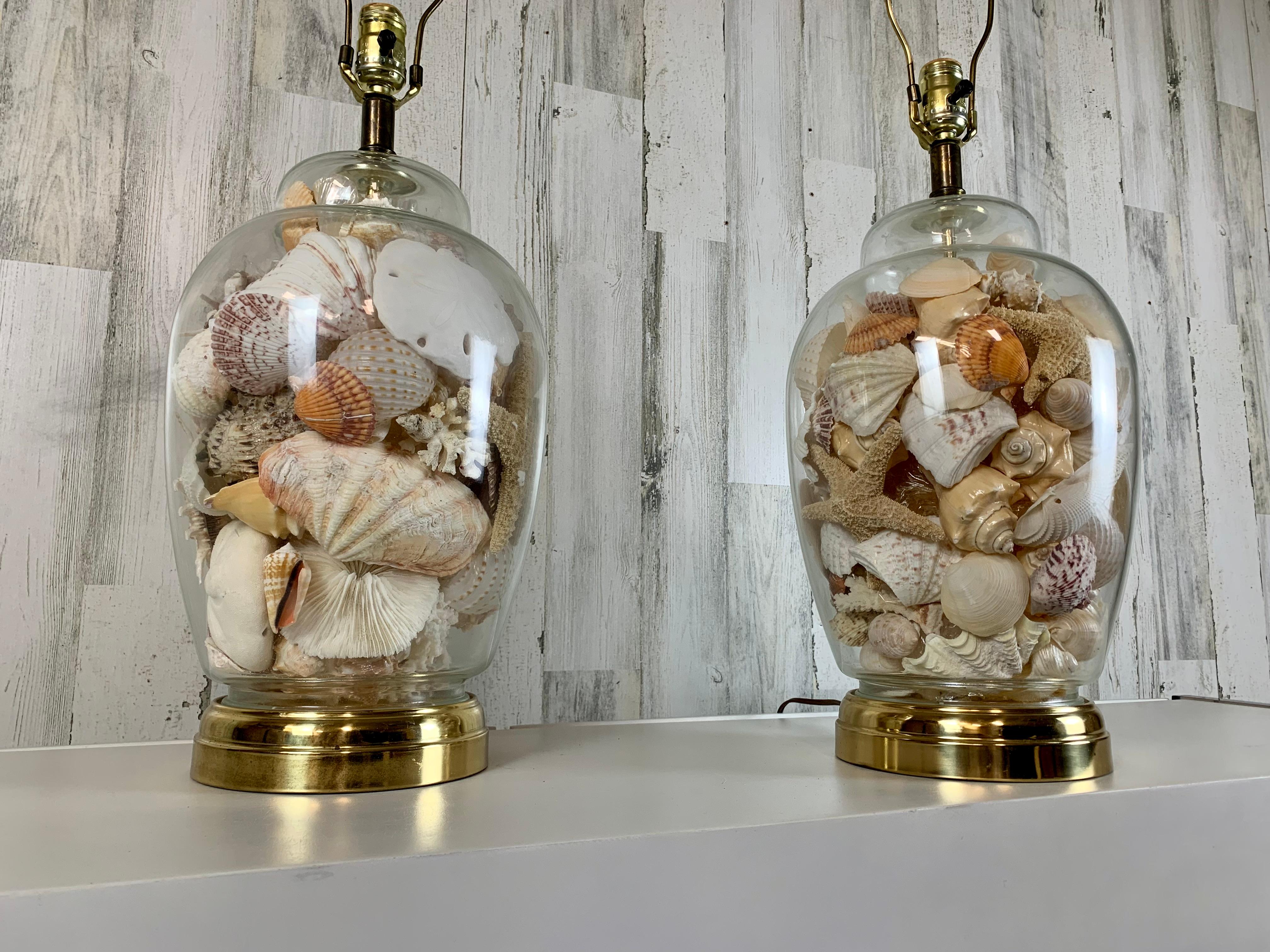 Glas Ingwer JAR Muschel gefüllt Tischlampen im Angebot 6