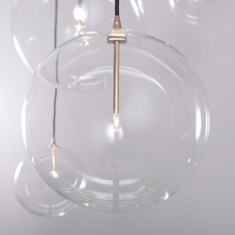 Modern Glass Globe 15 Pendant Light by Schwung For Sale