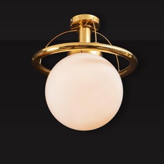 Glass Globe with Brass Pendant Light