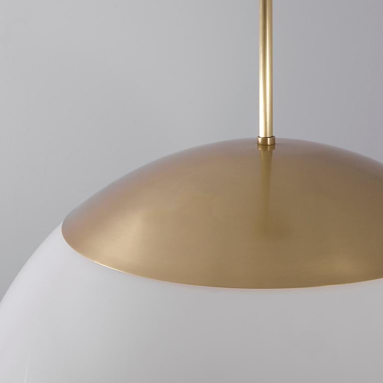 Contemporary Glass Globe Opal 20 Pendant Light by Schwung