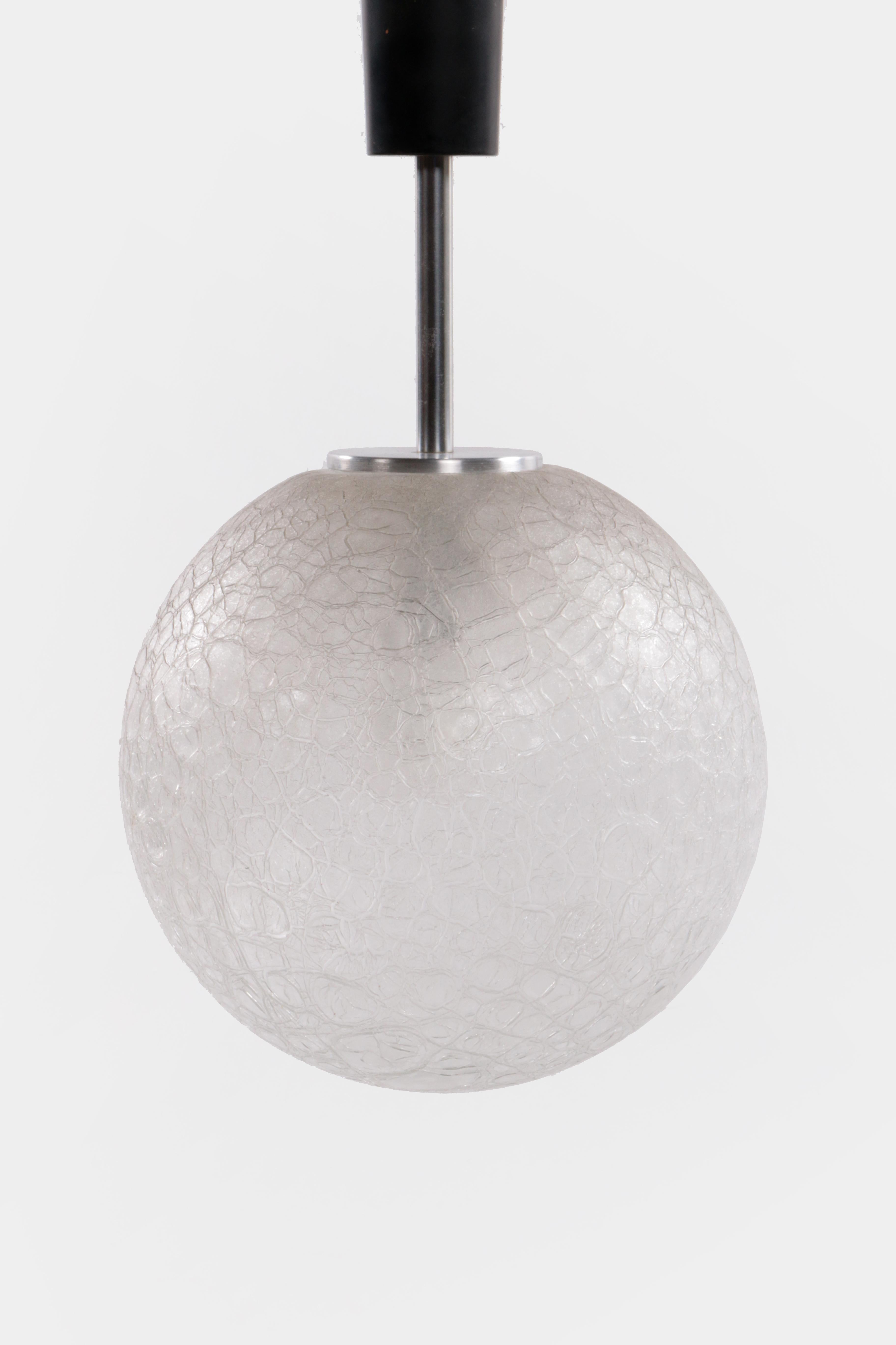 Glass Globe Pendant Lamp by Doria Leuchten, 1970s In Good Condition For Sale In Oostrum-Venray, NL