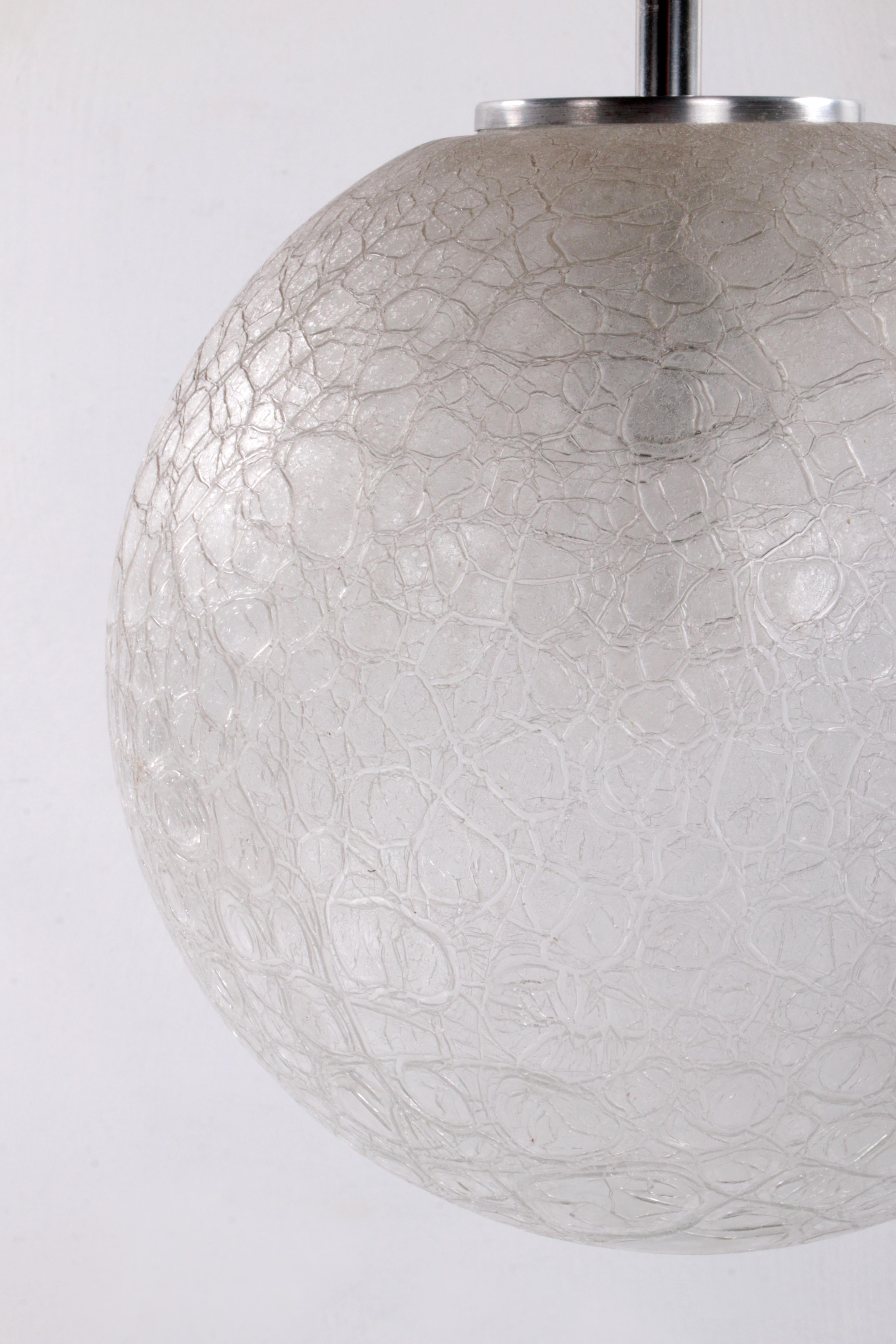 Mid-20th Century Glass Globe Pendant Lamp by Doria Leuchten, 1970s For Sale