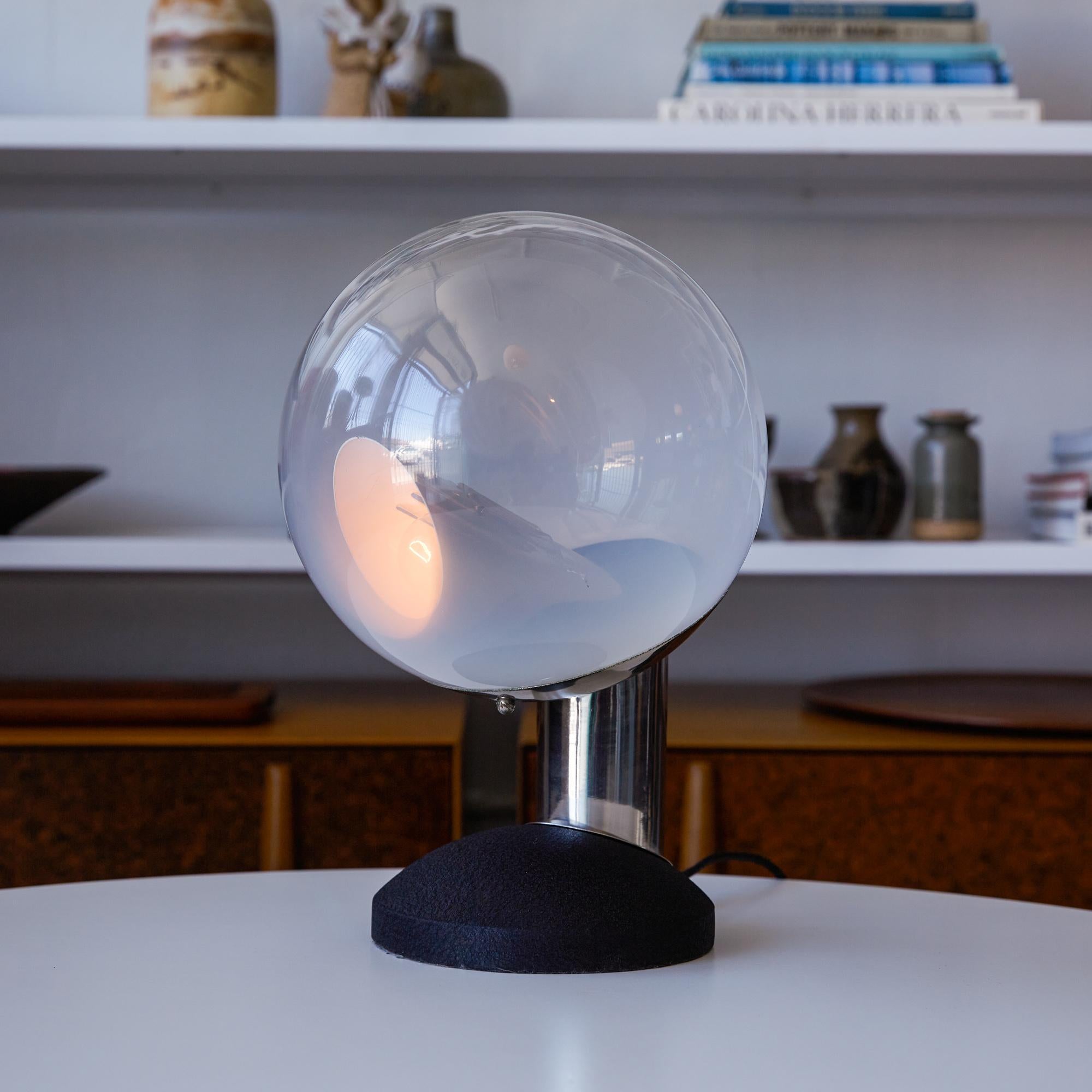 Glass Globe Table Lamp by Kosta In Excellent Condition In Los Angeles, CA