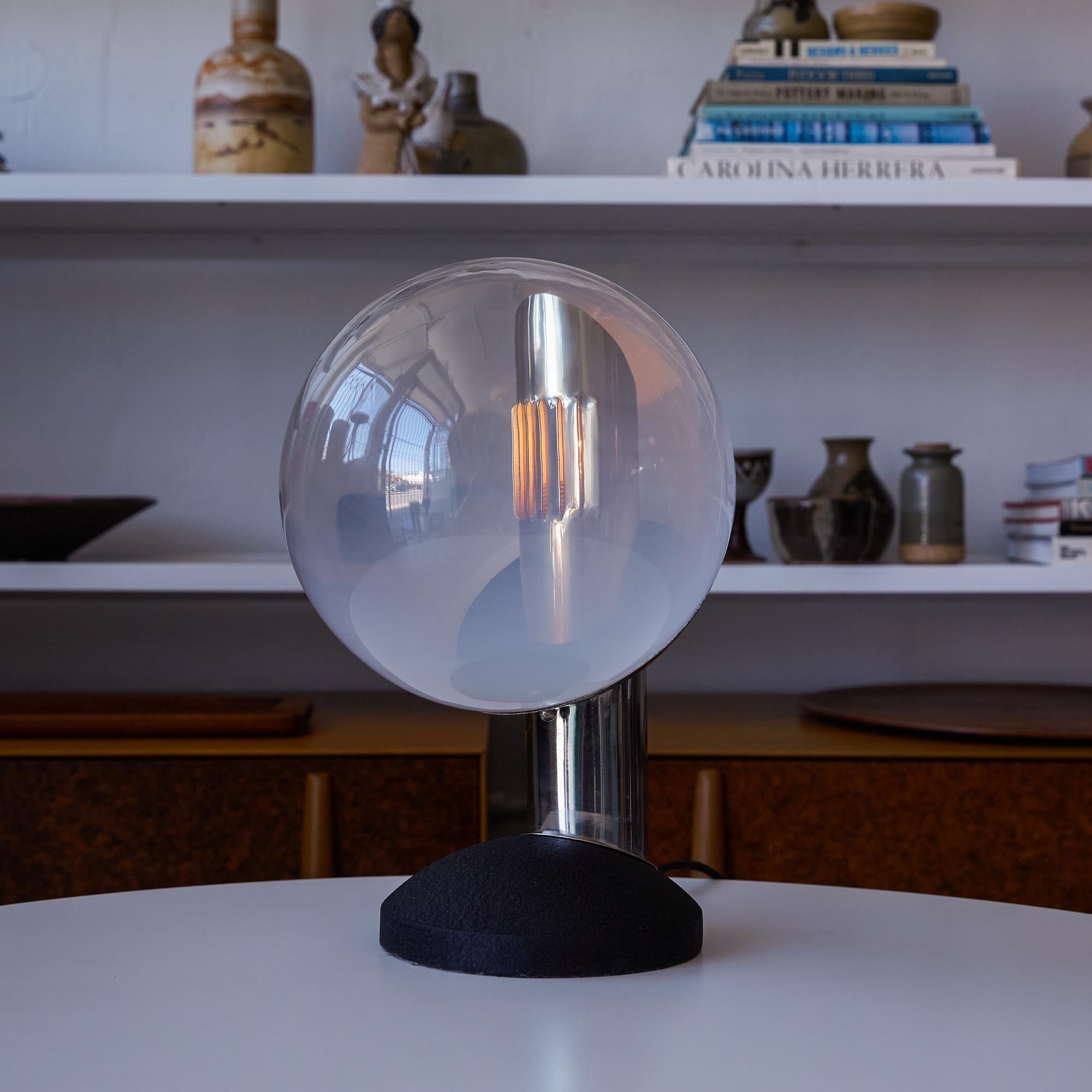 Mid-20th Century Glass Globe Table Lamp by Kosta