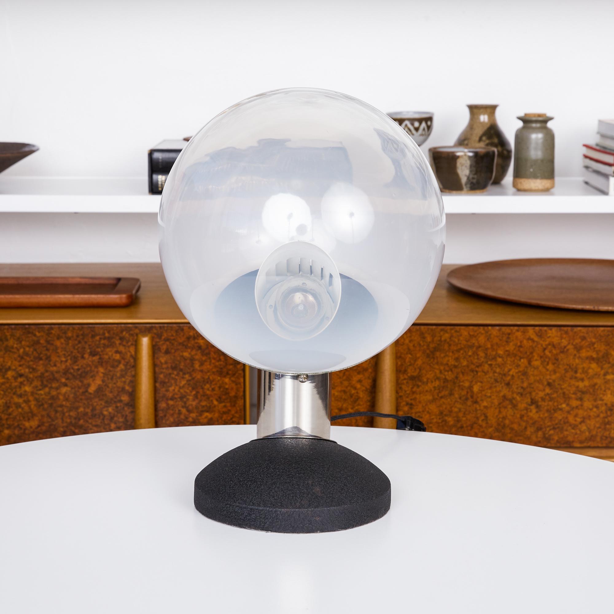 Steel Glass Globe Table Lamp by Kosta