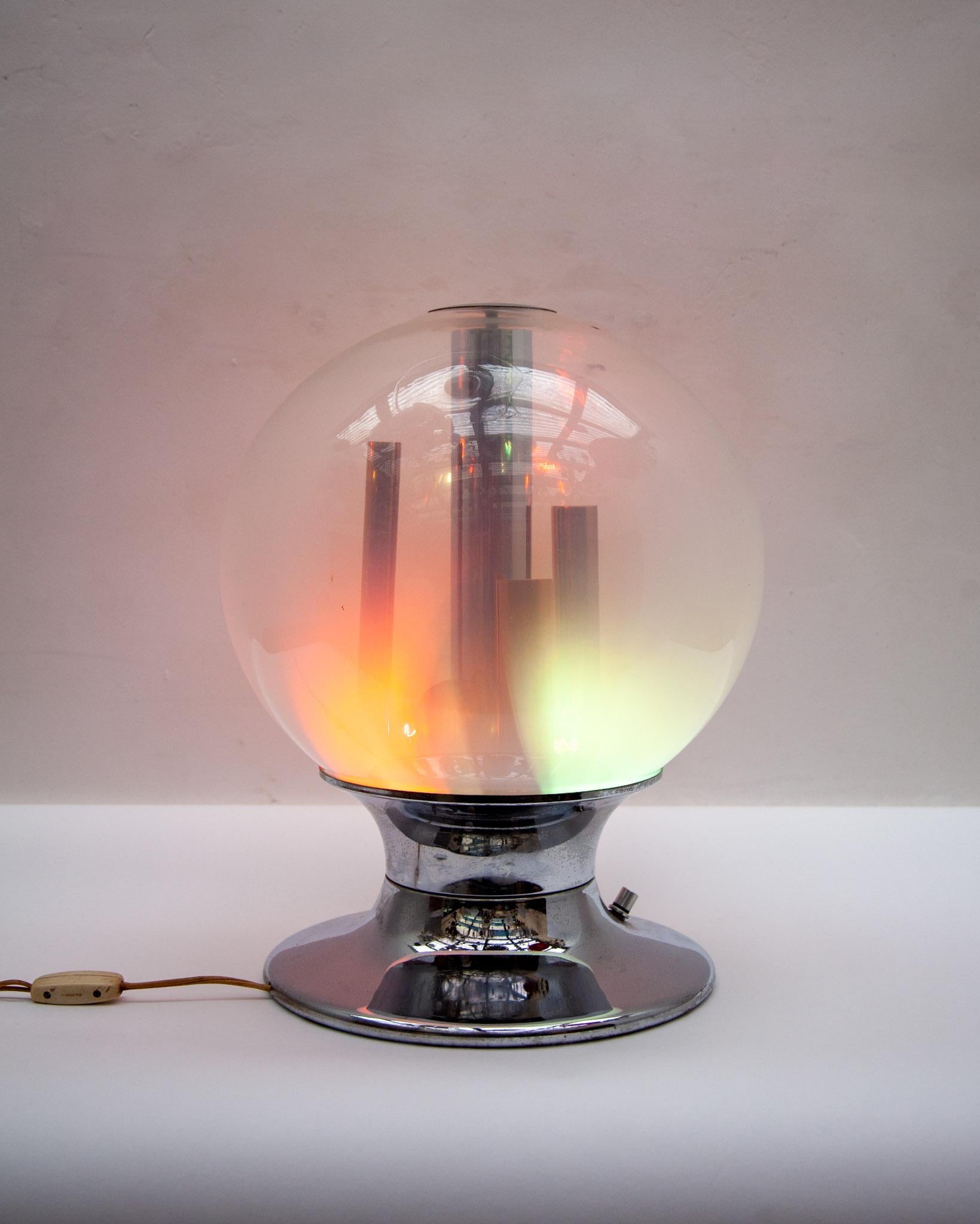 Glass Globe Table Lamp Mid-Century Modern, by Selenova, Italy, 1960s For Sale 1