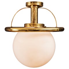 Glass Globe with Brass Pendant Light