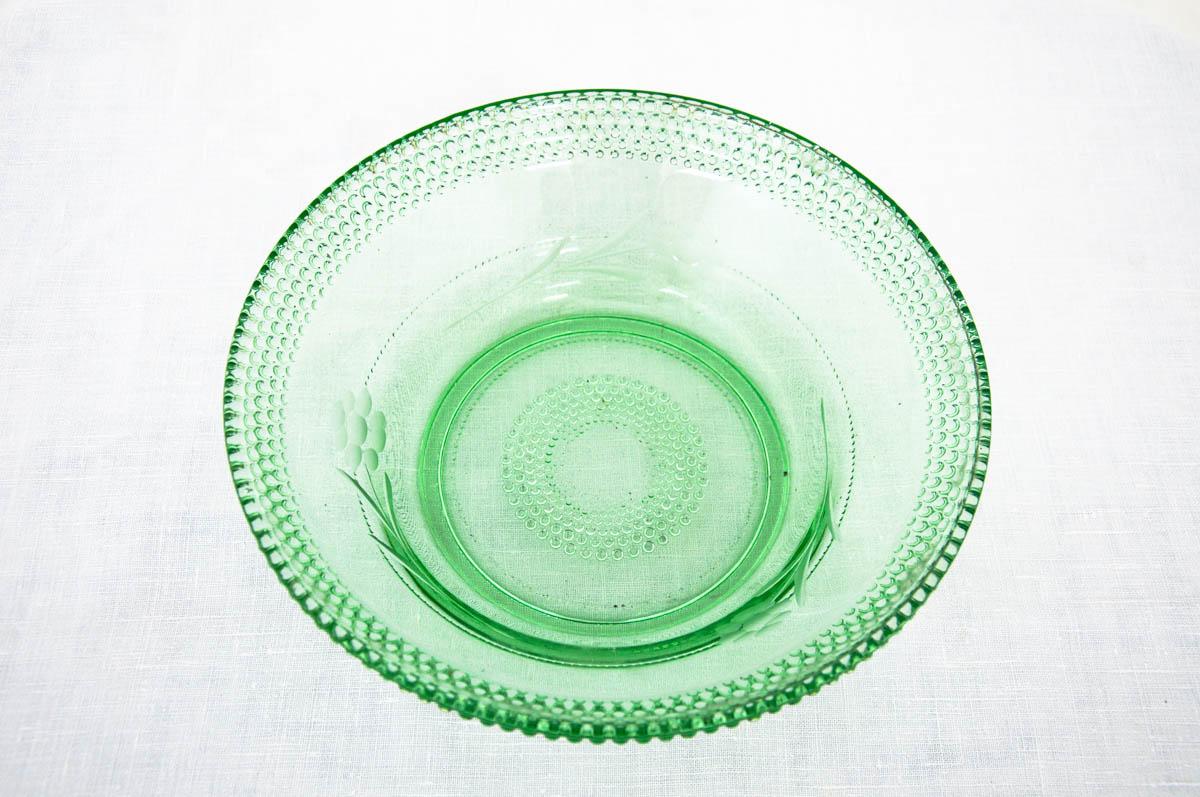 Mid-Century Modern Glass Green Bowl For Sale