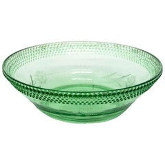 Vintage Glass Green Bowl