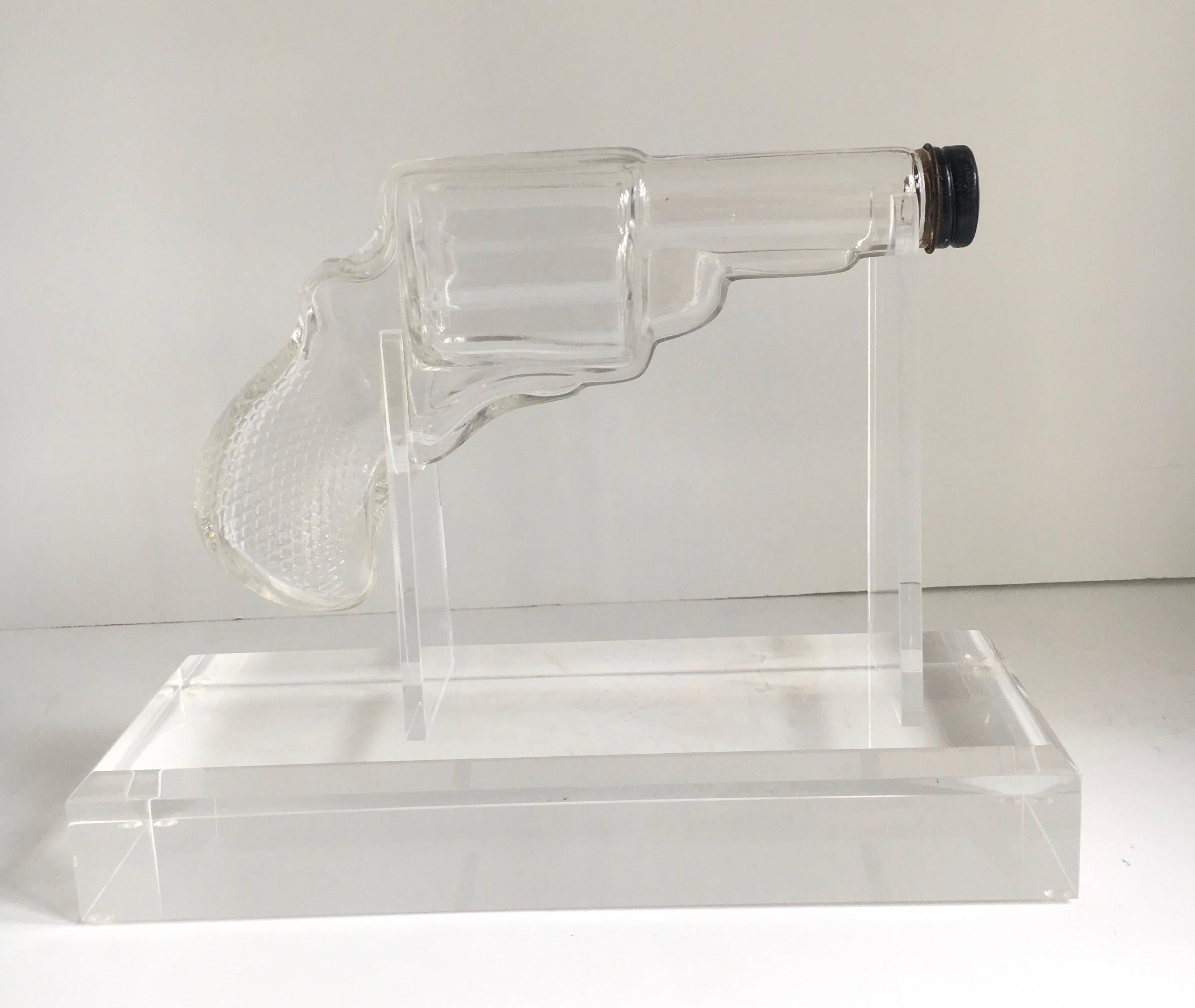 Mid-Century Modern Glass Gun on Custom Acrylic Stand