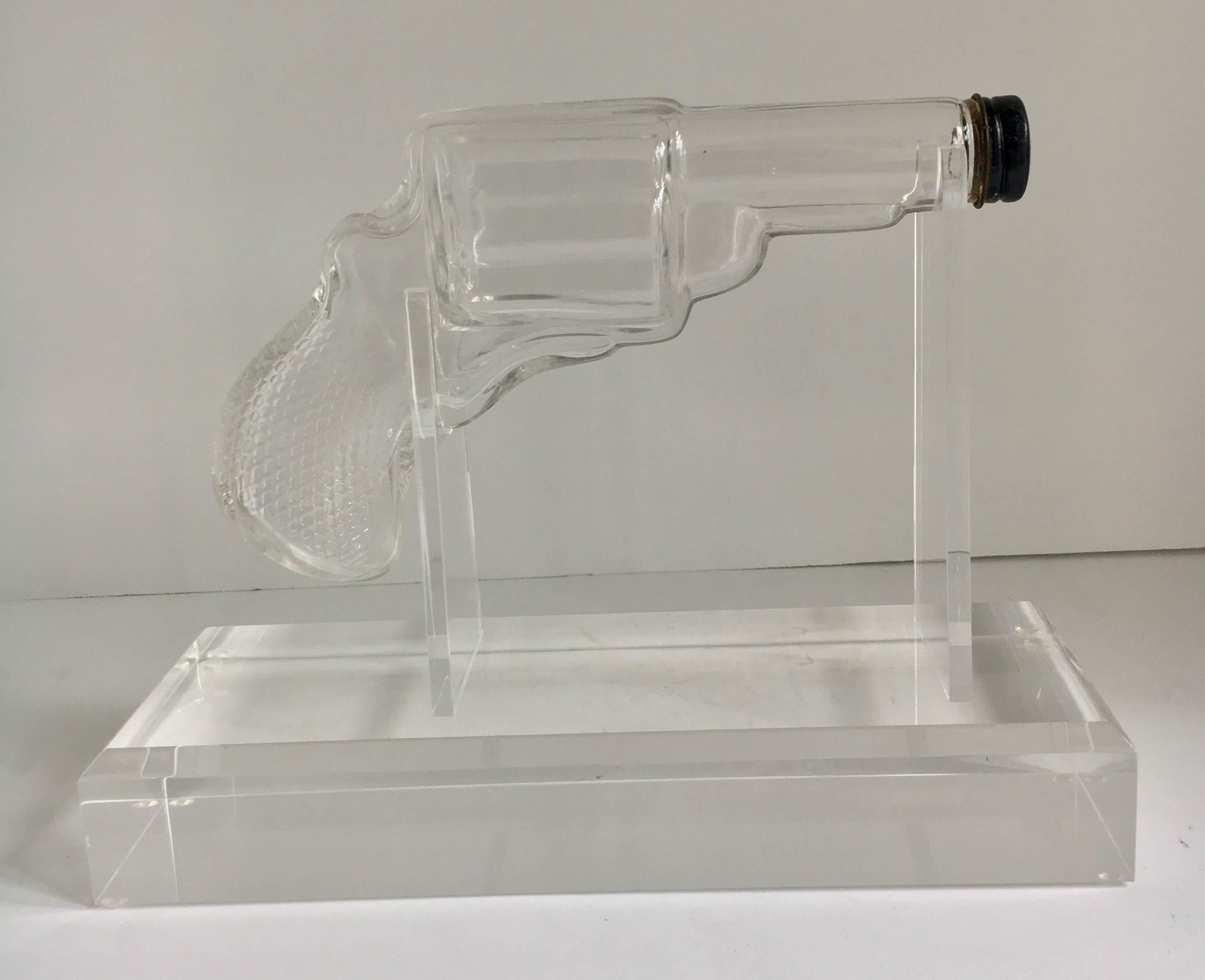 Glass Gun on Custom Acrylic Stand In Excellent Condition In Los Angeles, CA