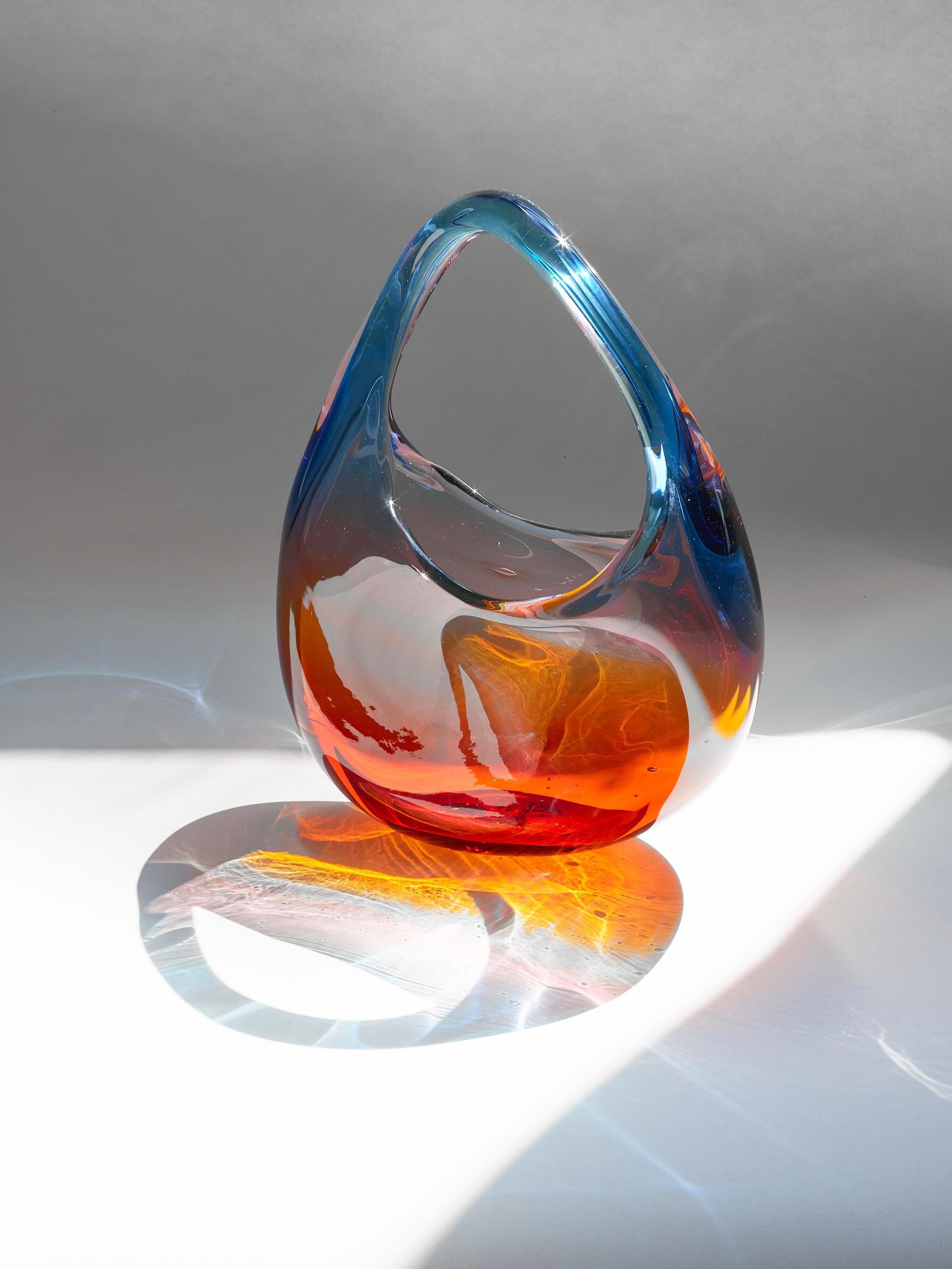 Other Glass Handbag with Blue and Amber Fade by Raiffe