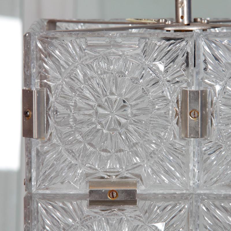 Slovacco Lampada a sospensione in vetro di Kamenicky Senov, anni '70 in vendita