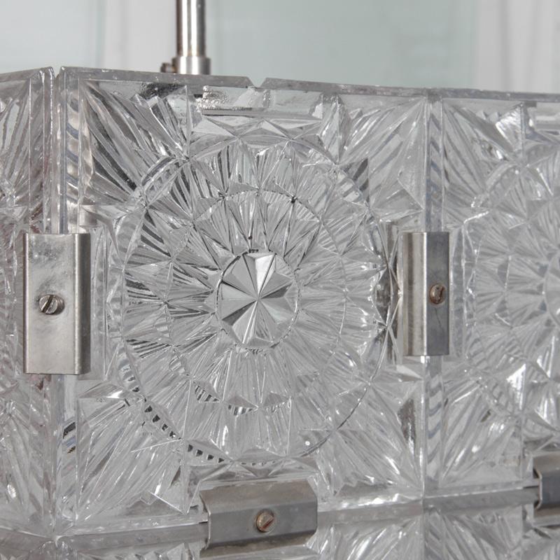 Lámpara colgante de cristal de Kamenicky Senov, años 70 finales del siglo XX en venta