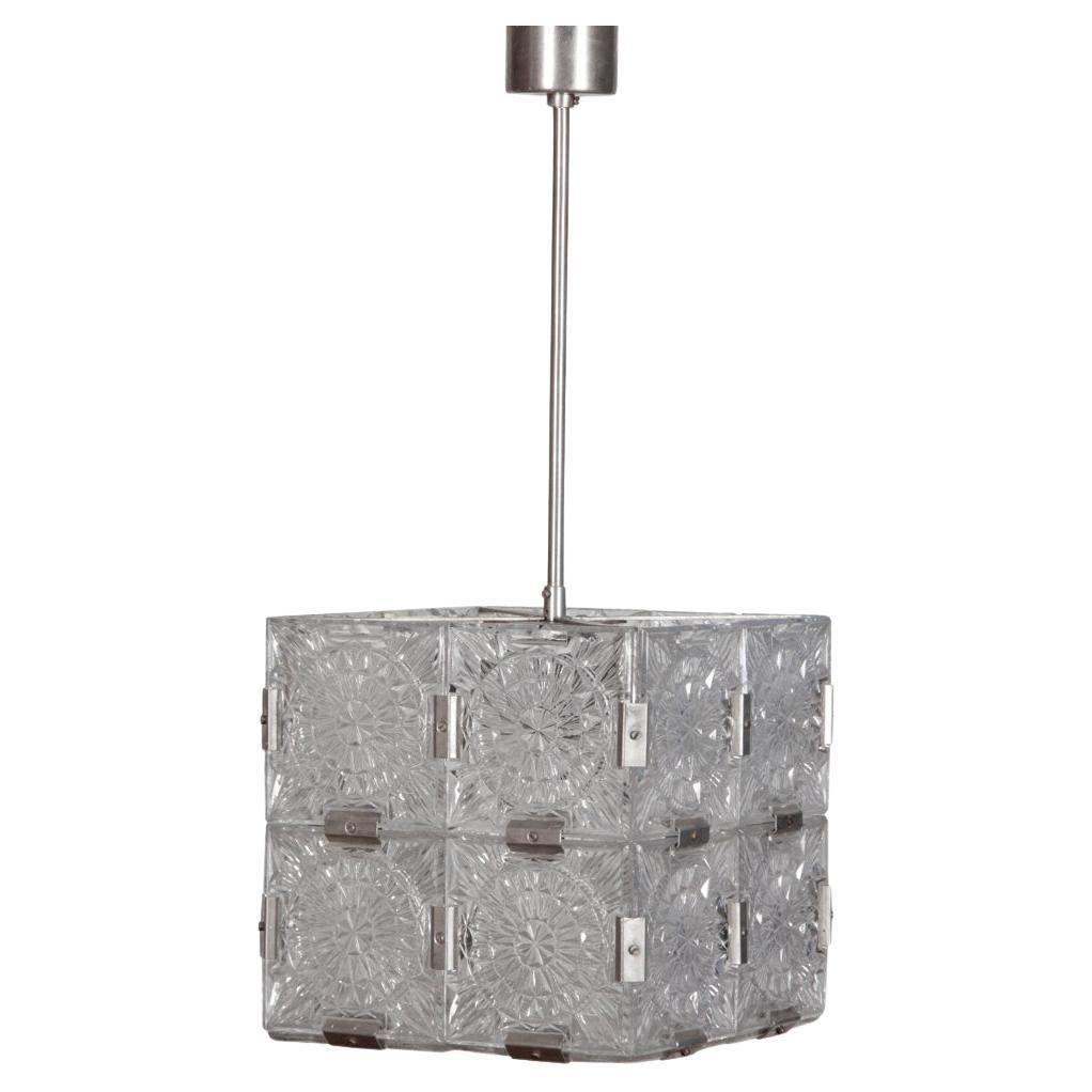 Lámpara colgante de cristal de Kamenicky Senov, años 70 en venta