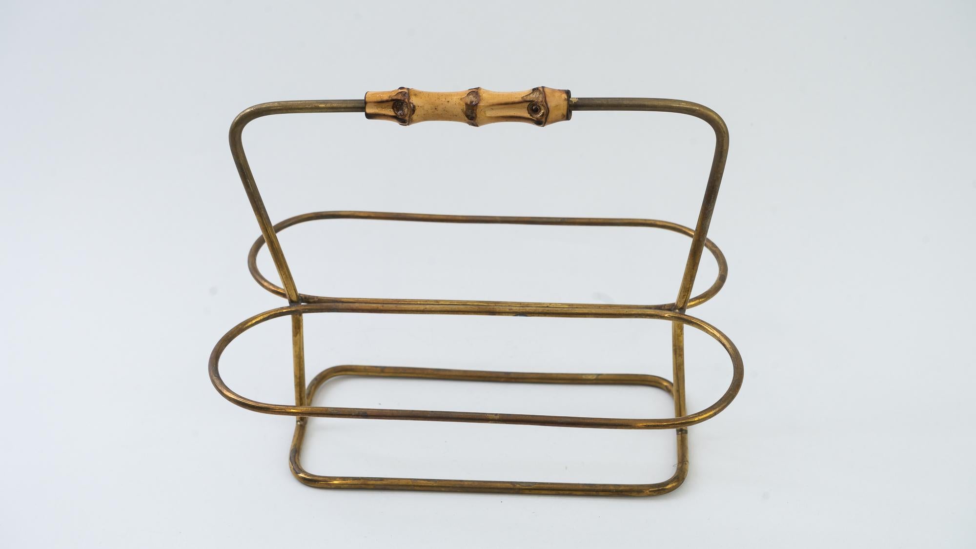 Brass Glass Holder, circa 1950s For Sale