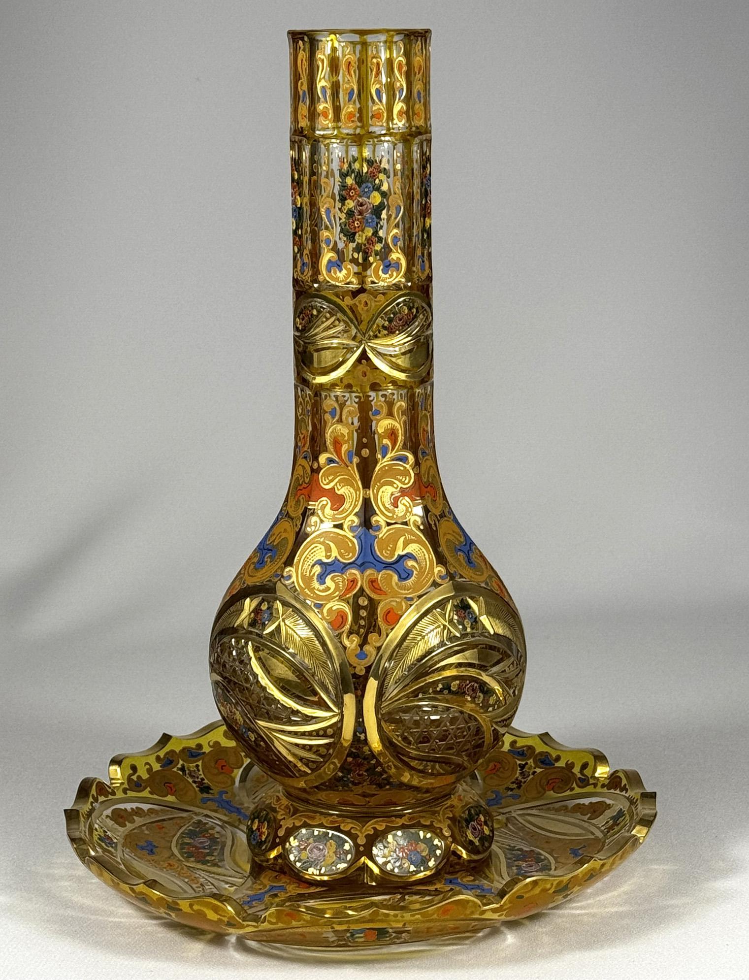 Islamic Glass Hookah Base in the Historical style of the 20th century Bohemian Glass