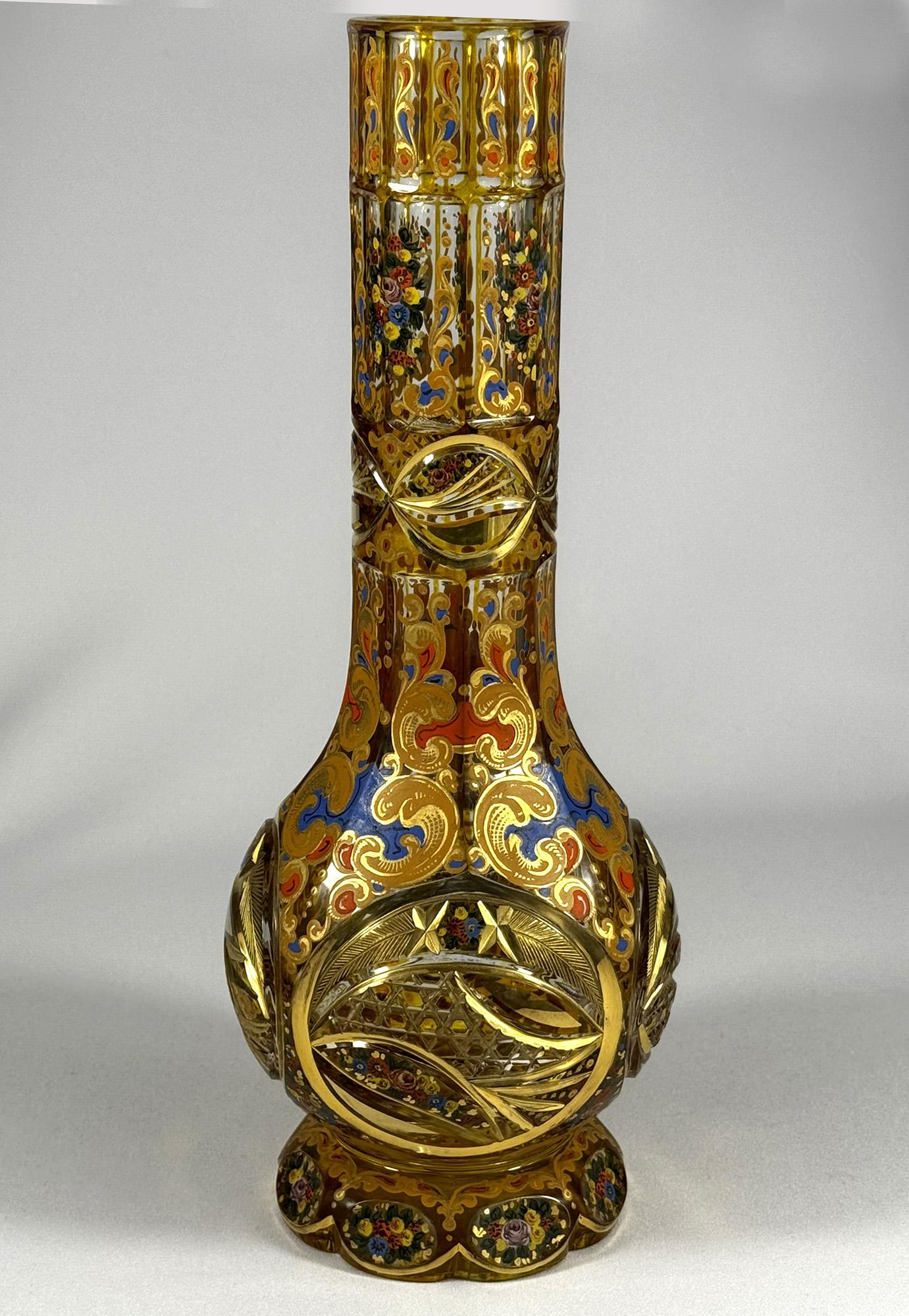 Glass Hookah Base in the Historical style of the 20th century Bohemian Glass In Excellent Condition In Nový Bor, CZ