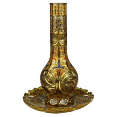 Base de Hookah dans le style historique du verre de Bohème du 20e siècle