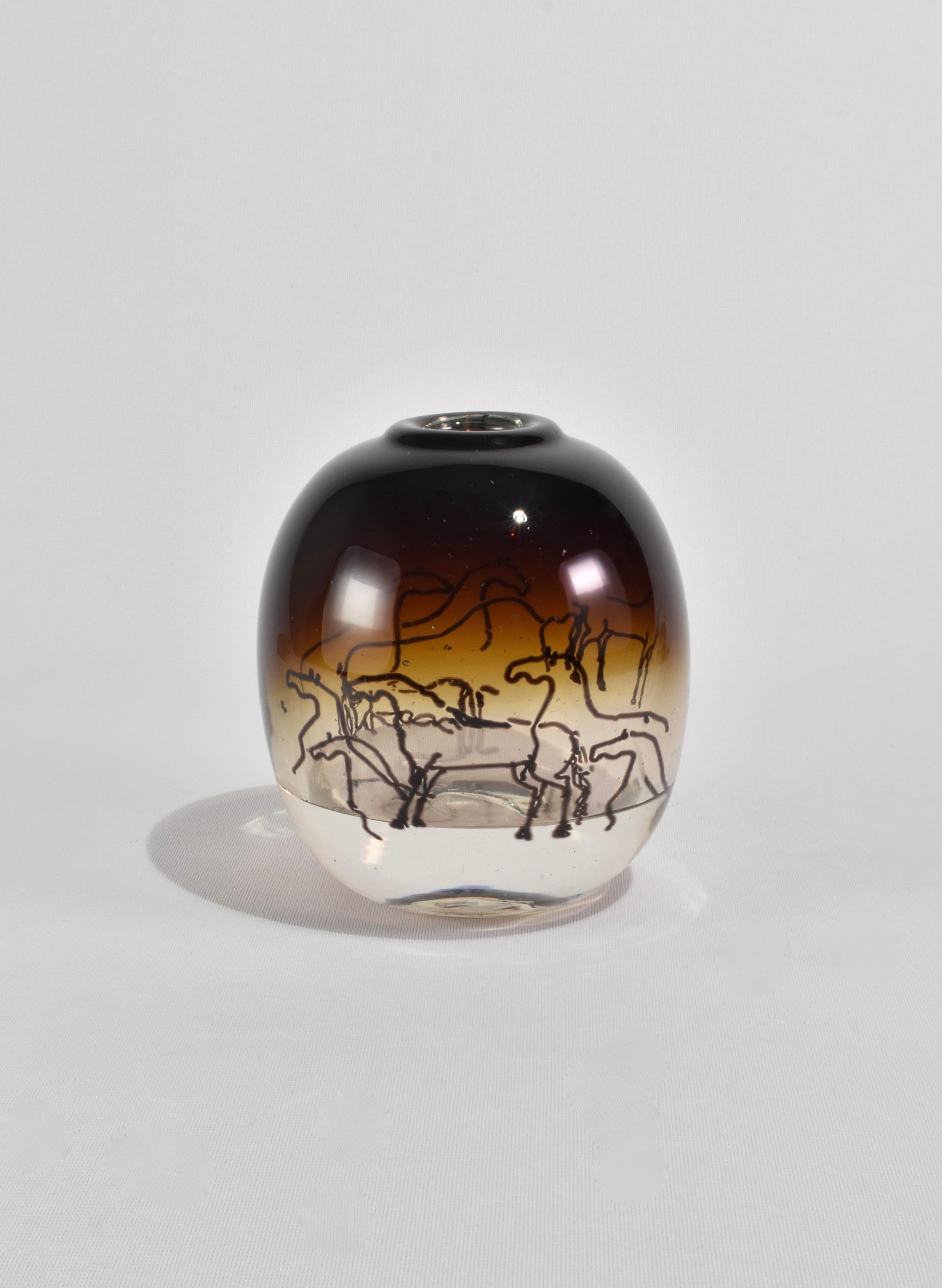 20th Century Glass Horse Vase