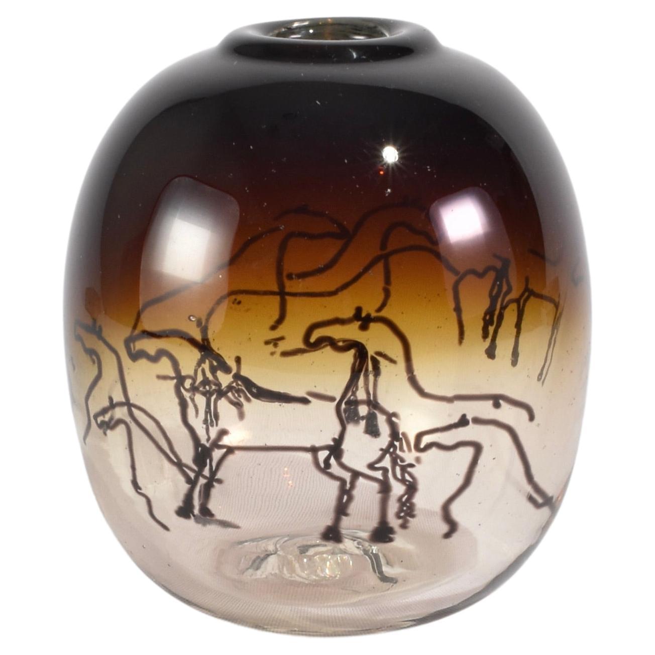 Glass Horse Vase