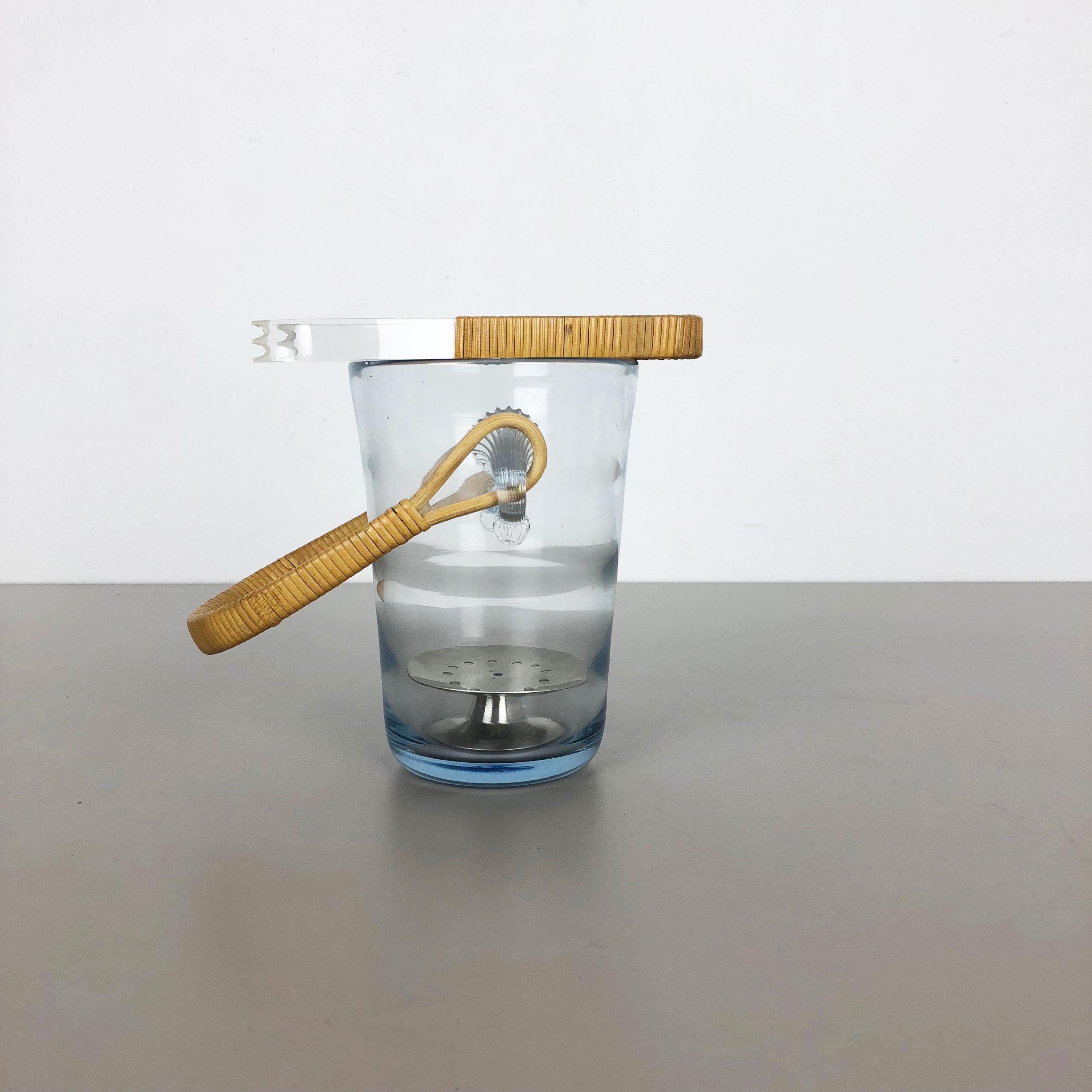 Mid-Century Modern Glass Ice Bucket Cooler Element by Per Lutken for Holmegaard, Denmark, 1961