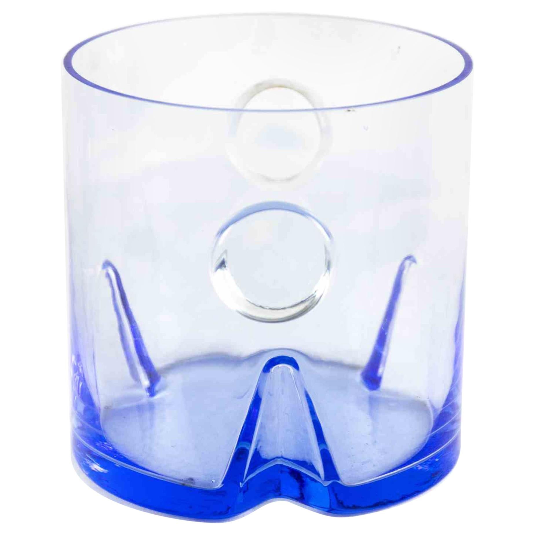 Glass Ice Bucket, Original Decorative Object, 1970s