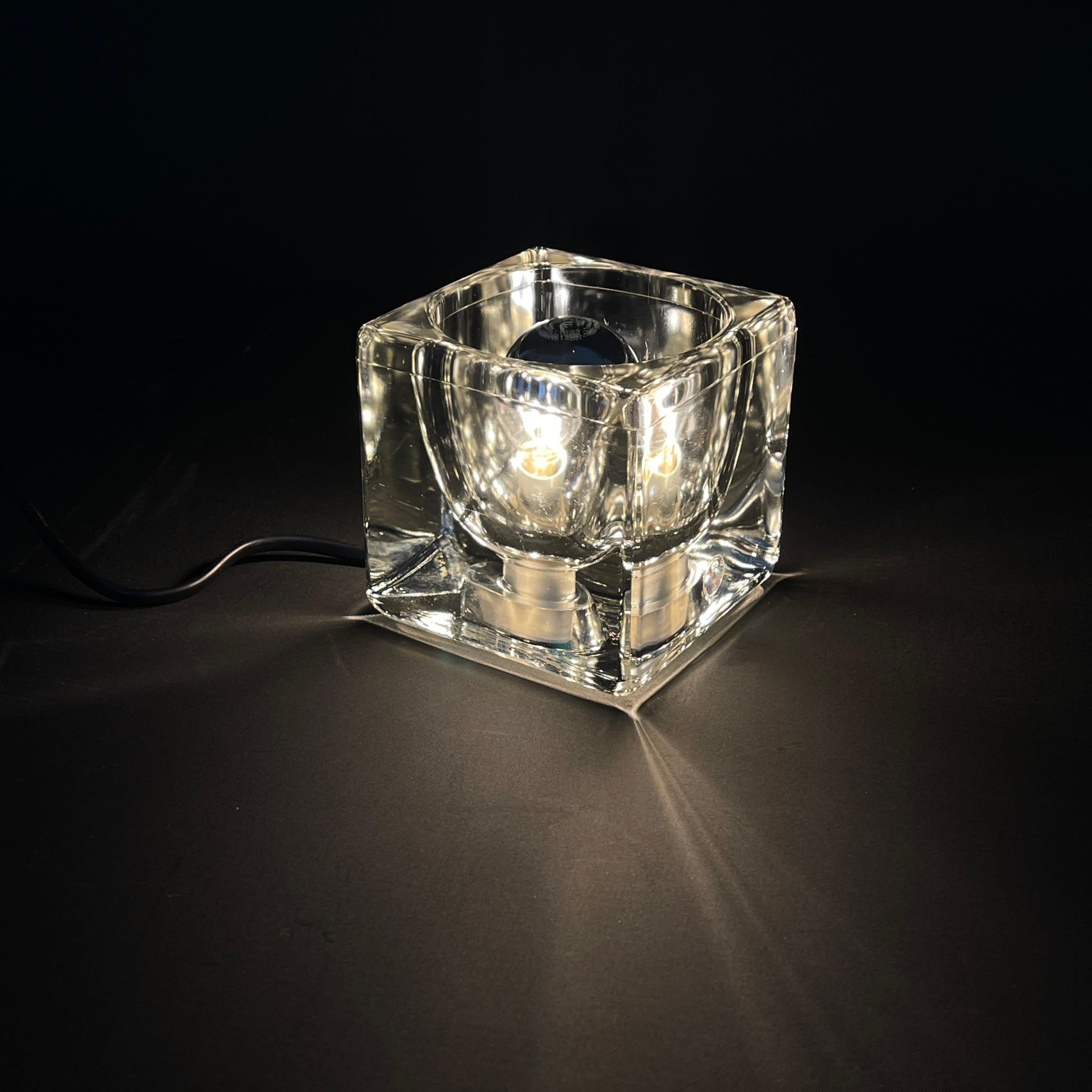 Late 20th Century glass ice cube desk lamp by Peill & Putzler, 1970s
