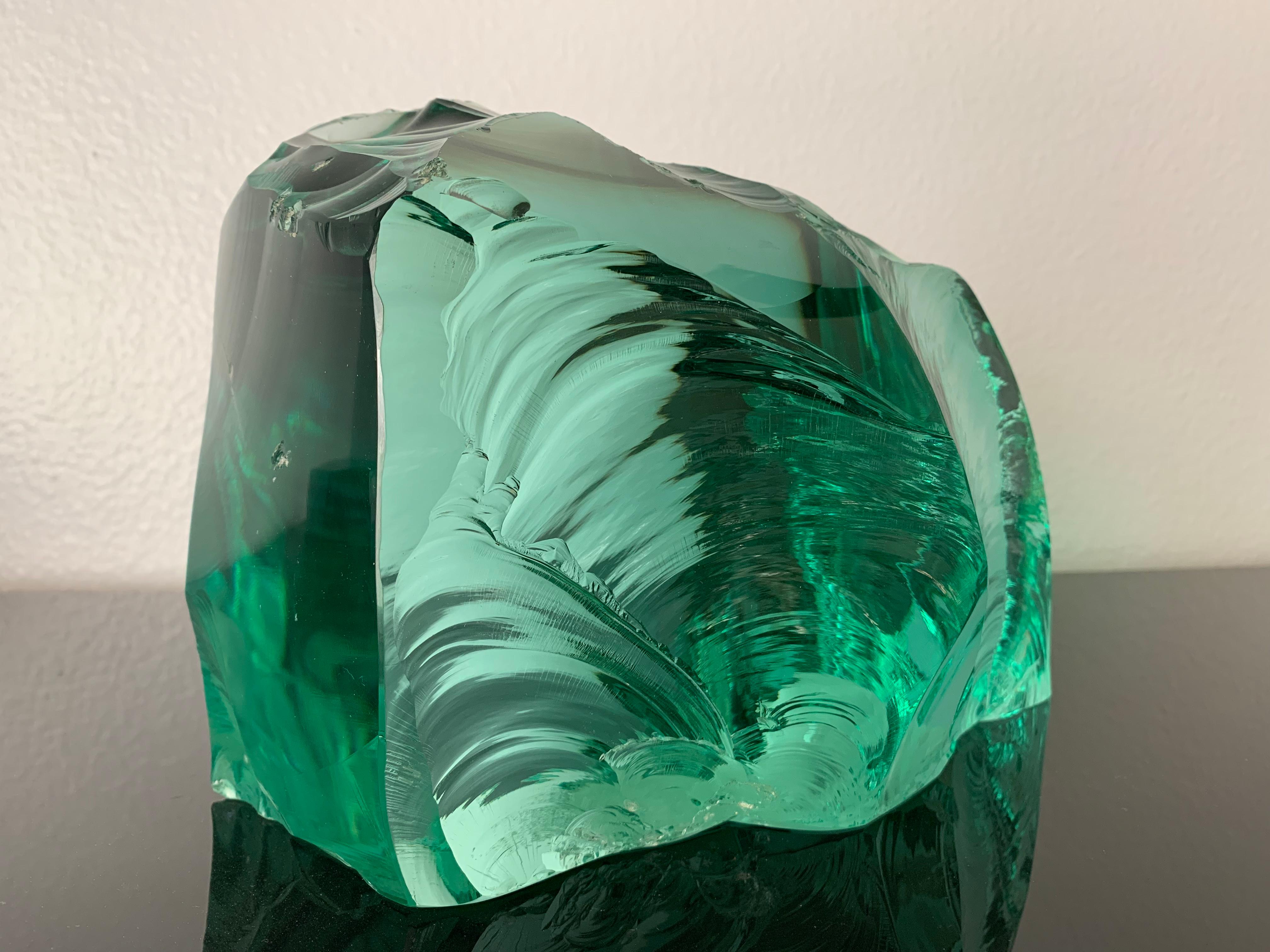 Mid-Century Modern Glass Iceberg Polar Bear Sculpture