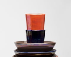 Glass in Ceramics Handmade in Italy with Shimmering Technique Called Lustro
