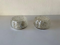 Glass in Rare Shape Pair of Sconces or Ceiling Lamps by Limburg, 1960s, Germany