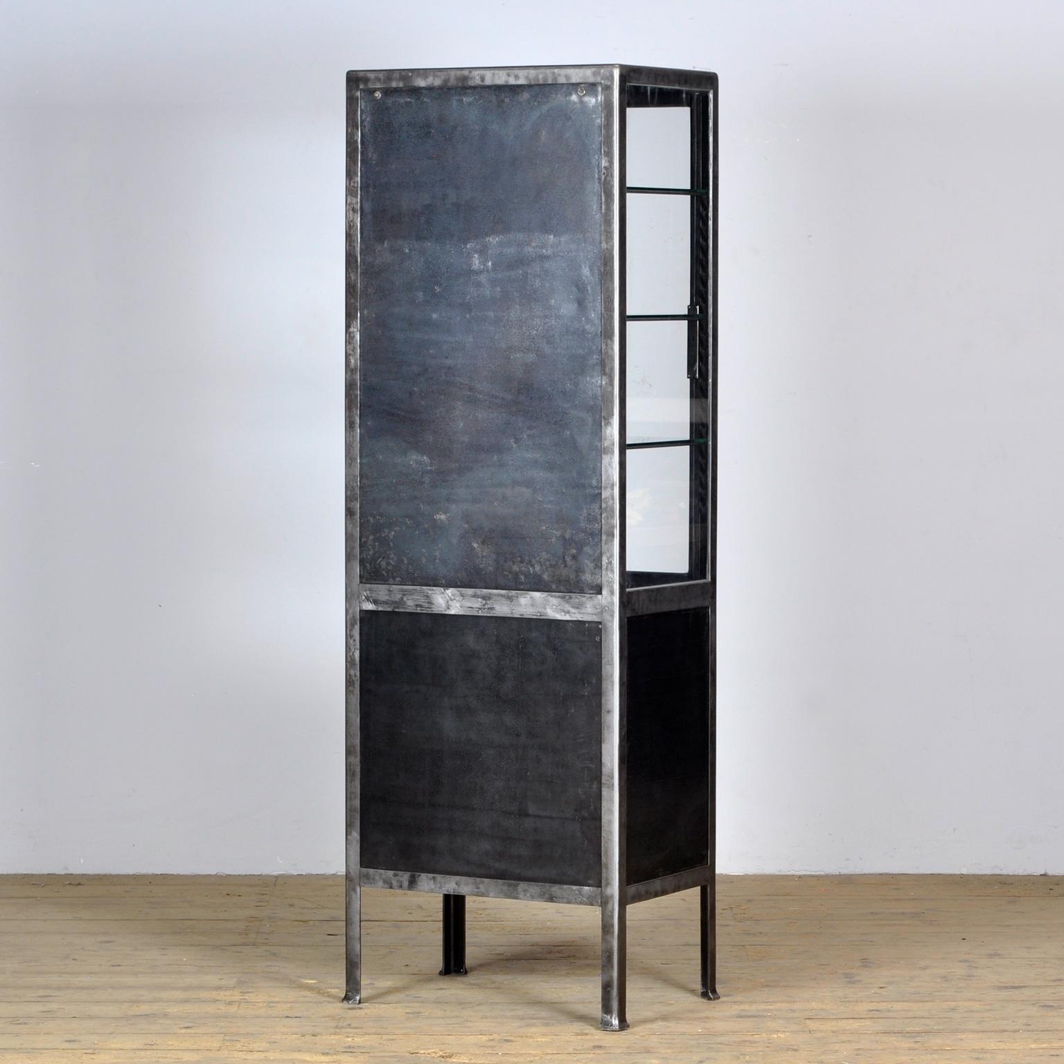 Glass & Iron Medical Cabinet, 1930s For Sale 8