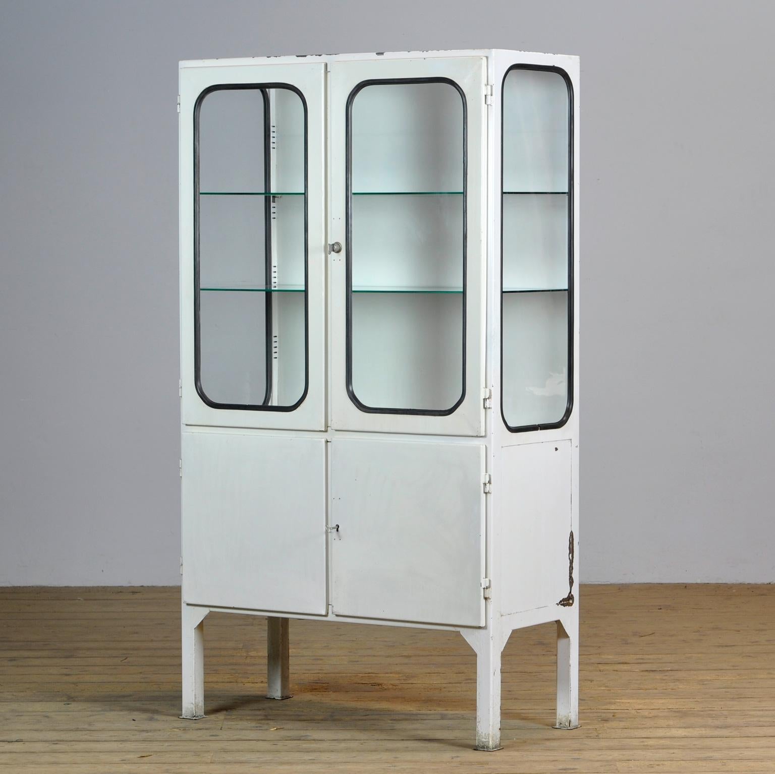 Hungarian Glass & Iron Medical Cabinet, 1970s