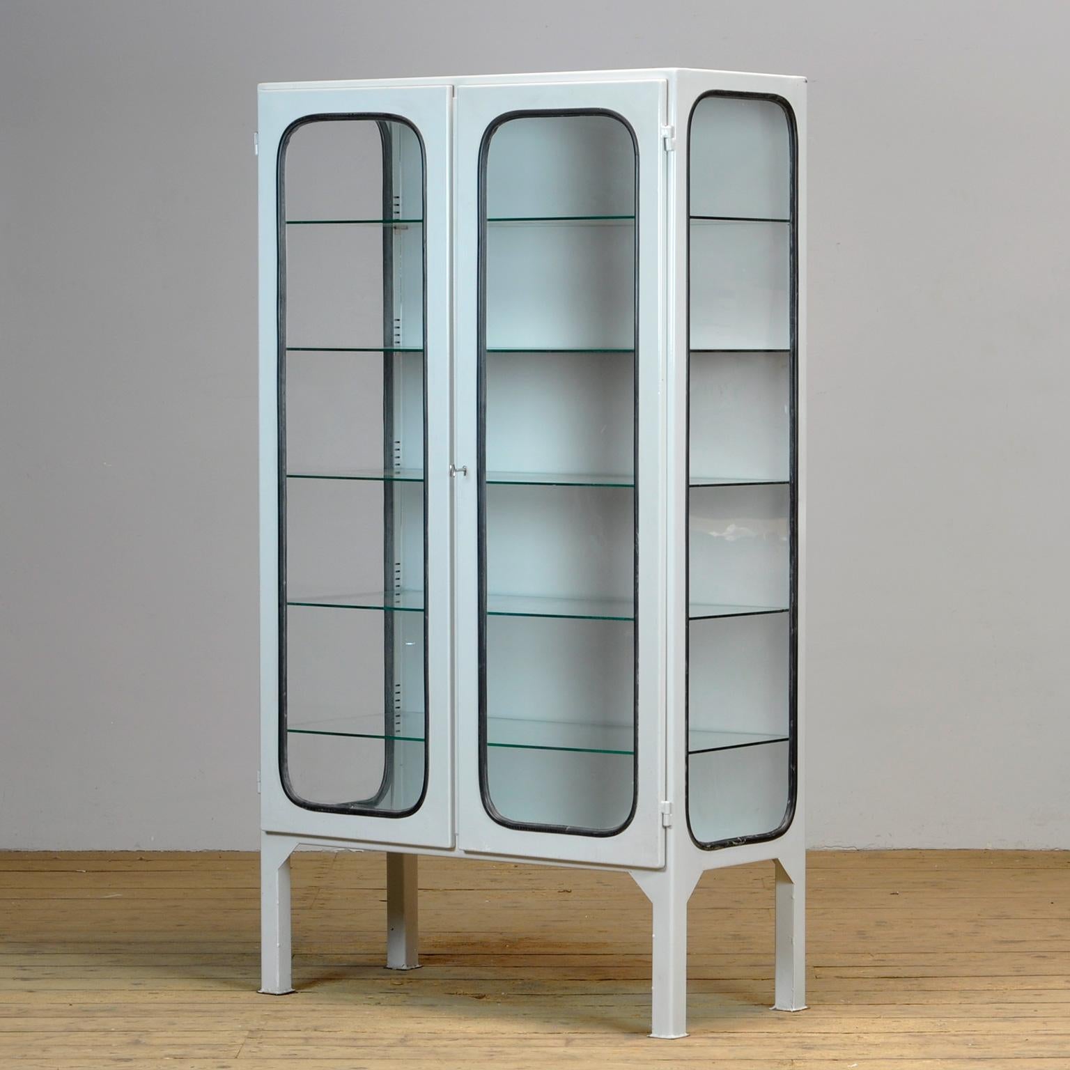 Hungarian Glass & Iron Medical Cabinet, 1970s
