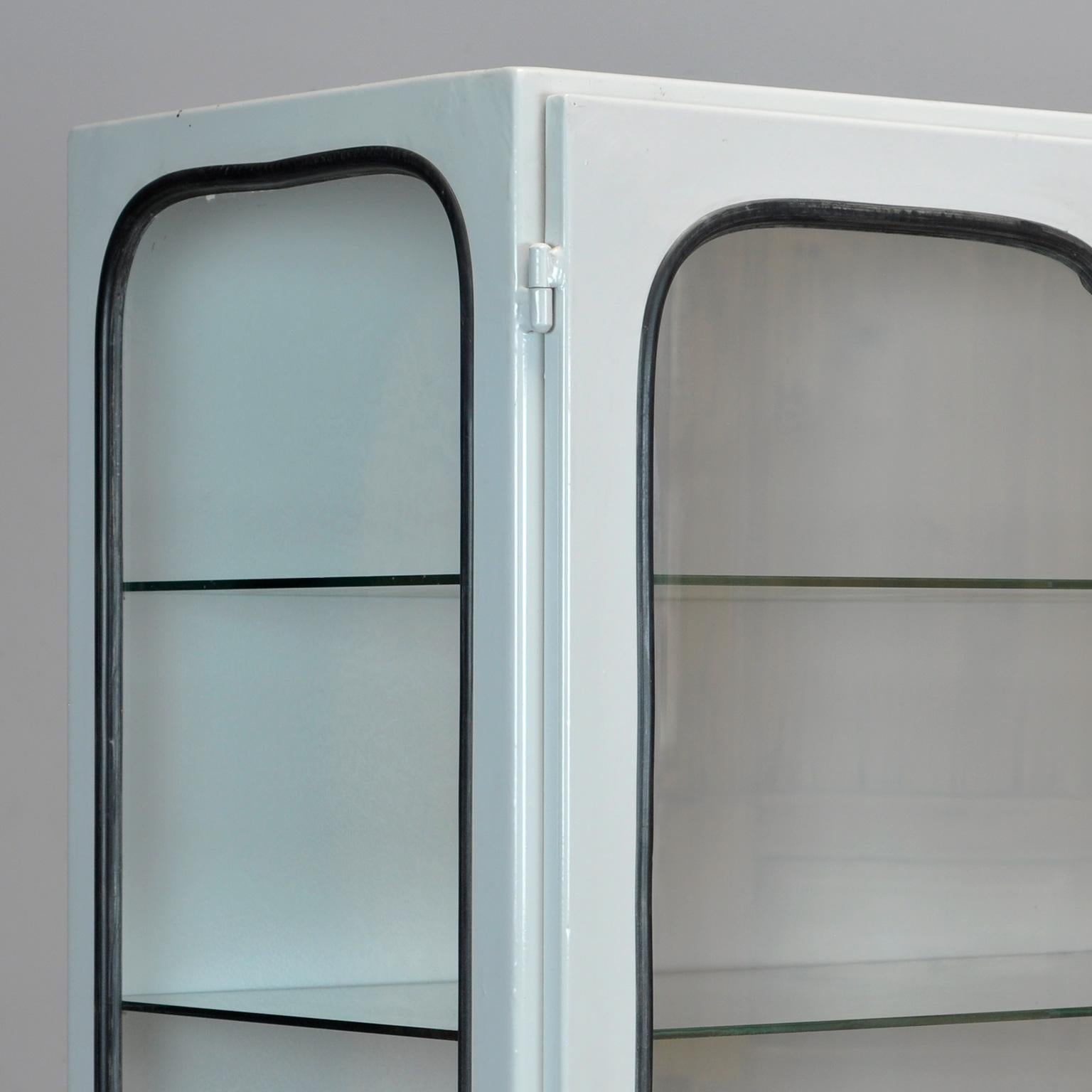 Late 20th Century Glass & Iron Medical Cabinet, 1970s