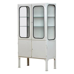 Glass 
Iron Medical Cabinet, 1970s