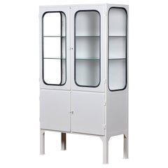 Glass & Iron Medical Cabinet, 1970s