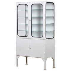 Glass & Iron Medical Cabinet, 1970s