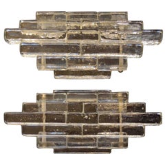 Glass Italian 1960s Small Wall Sconces by Poliarte