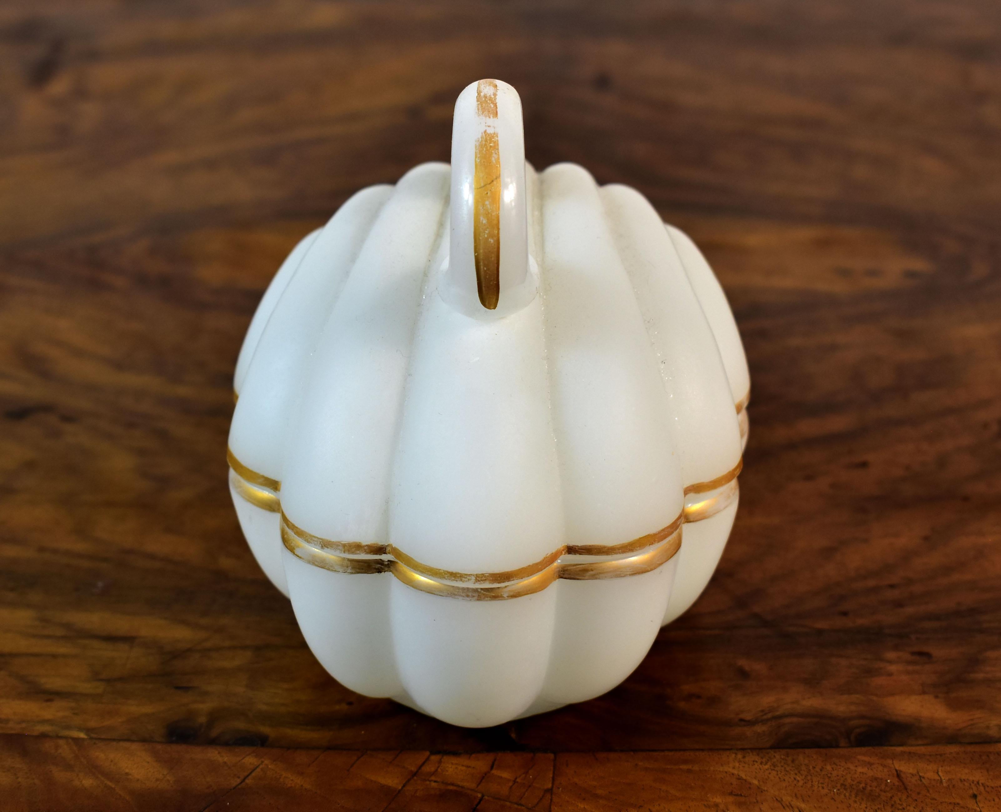 Glass Jar in the Shape of a Seashell , Opaline Bohemian Glass , 19th century For Sale 7