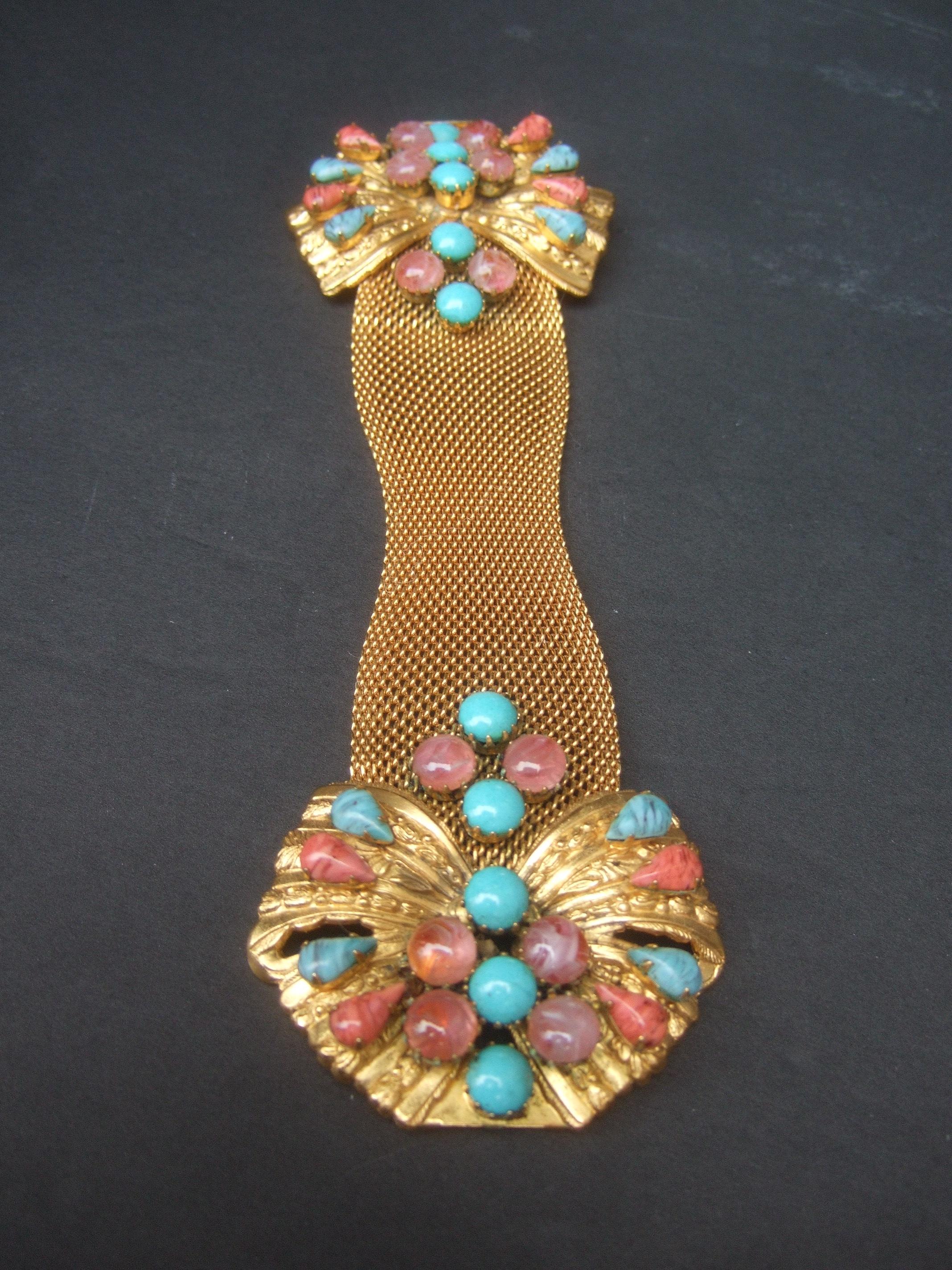 Glass Jeweled Massive Butterfly Bracelet Designed by Original by Robert c 1950s  4
